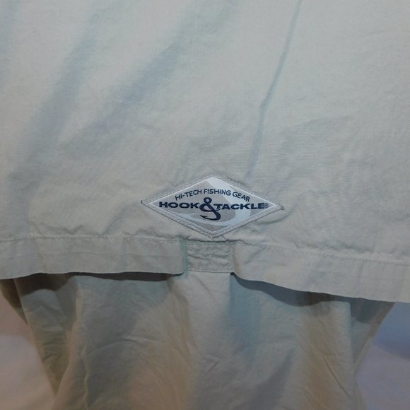 Hook & Tackle Mens M Beige Vented Short sleeve Utility Fishing Shirt - Picture 12 of 12
